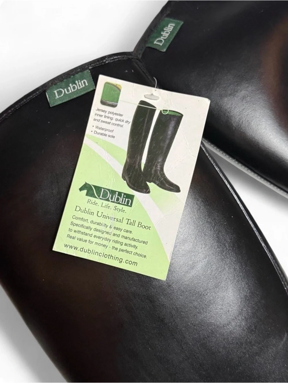 NWT Dublin Universal Tall Equestrian Riding Boots Black Waterproof Women US 7